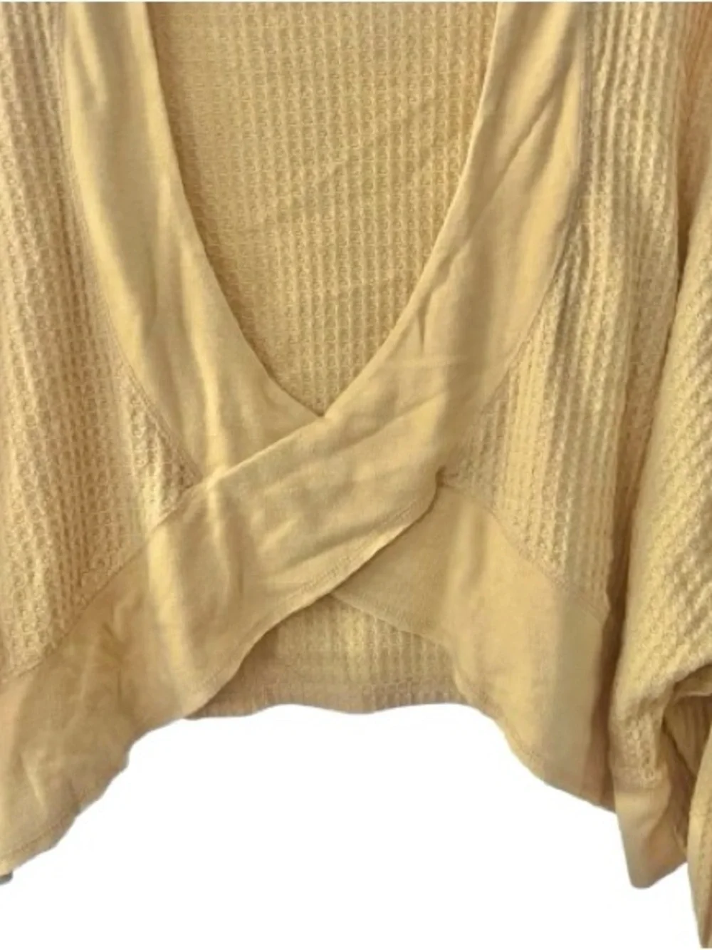 Free People We The Free Love Me Open Back Waffle Knit Thermal Top